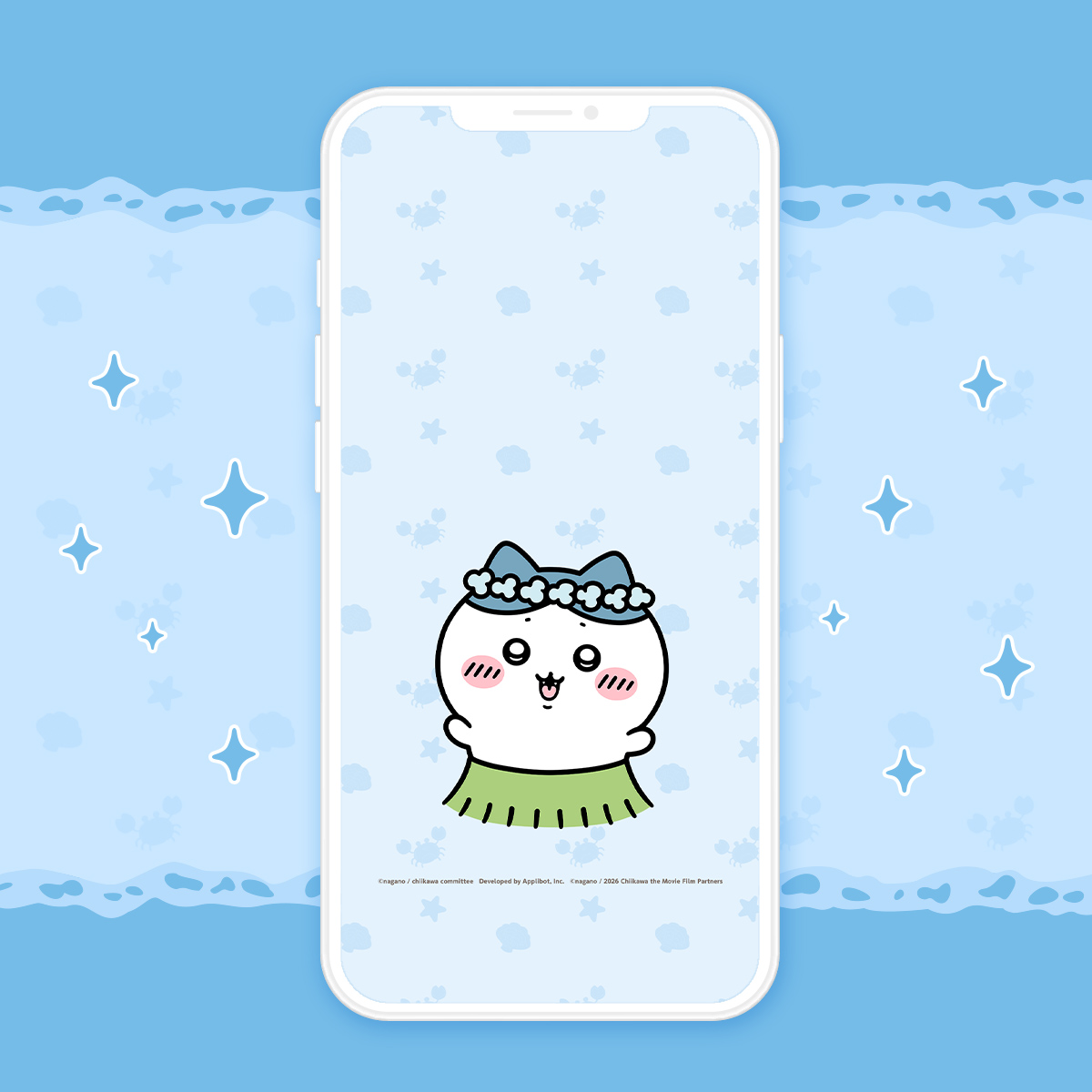 オリジナル壁紙　[人魚の島]ハチワレ